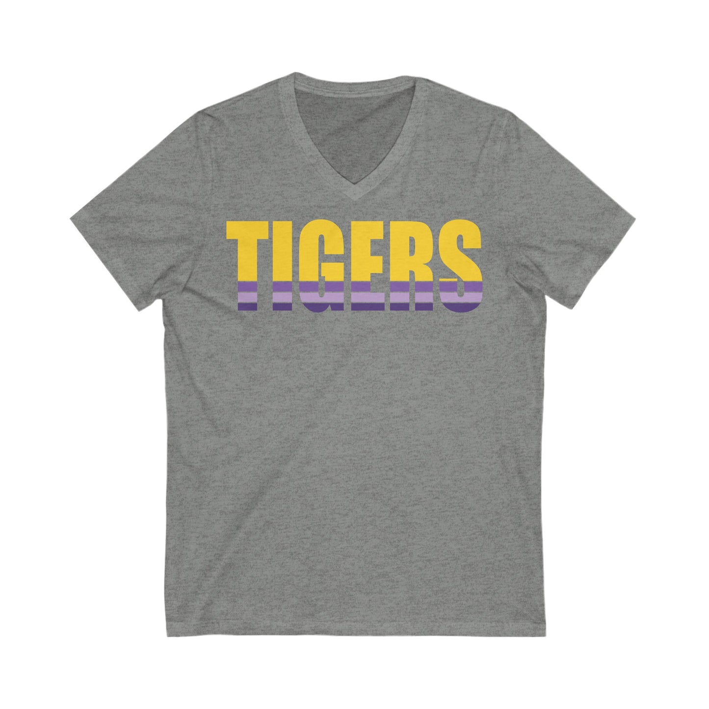 Tigers Fade to Victor Unisex Jersey Short Sleeve V-Neck Tee