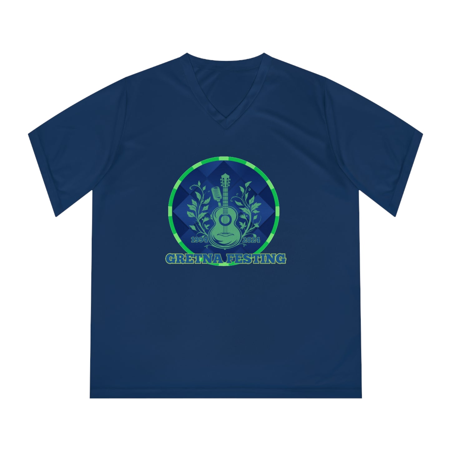 Gretna Fest Guitar Vines Women's Performance V-Neck T-Shirt