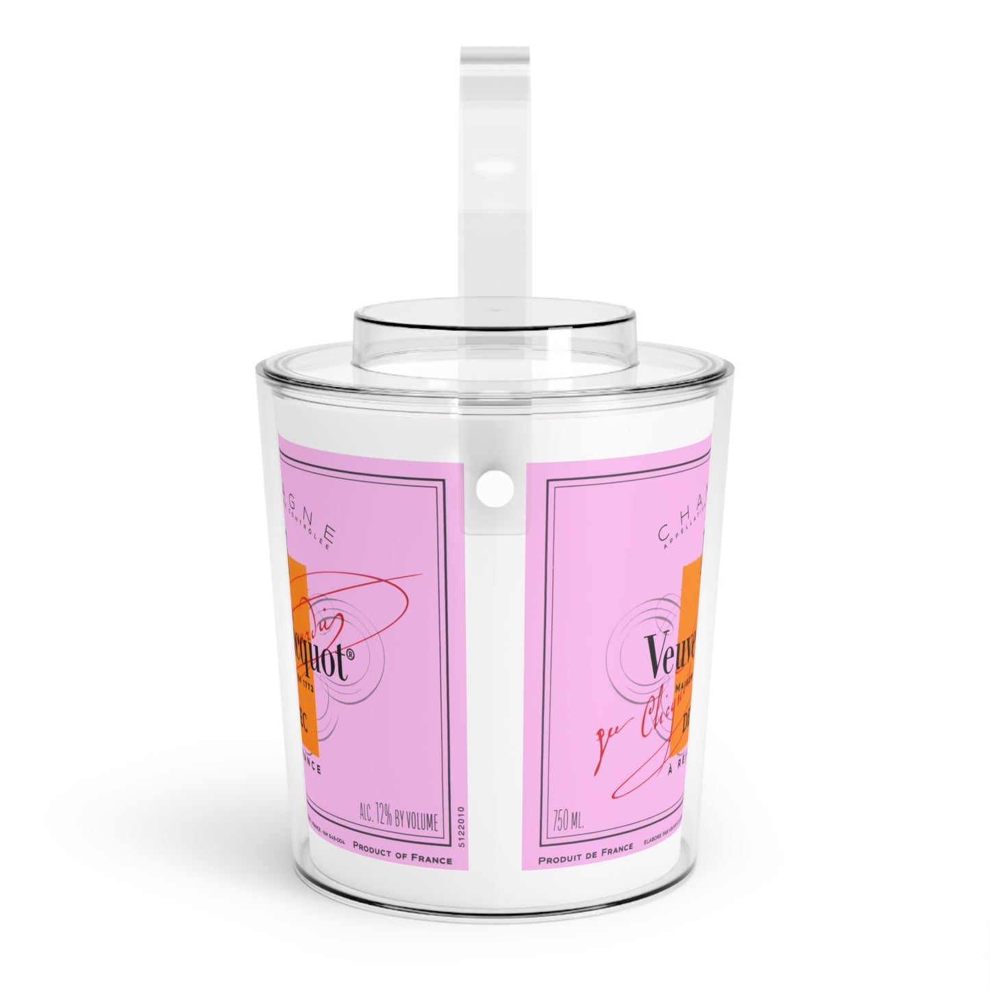 Pink Bubble Ice Bucket with Tongs