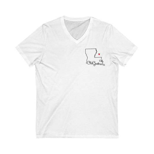 Heart of Old Gretna - Unisex Jersey Short Sleeve V-Neck Tee