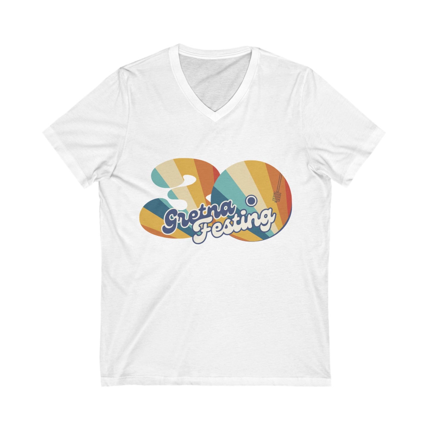 Gretna Fest Retro 30 Unisex Jersey Short Sleeve V-Neck Tee