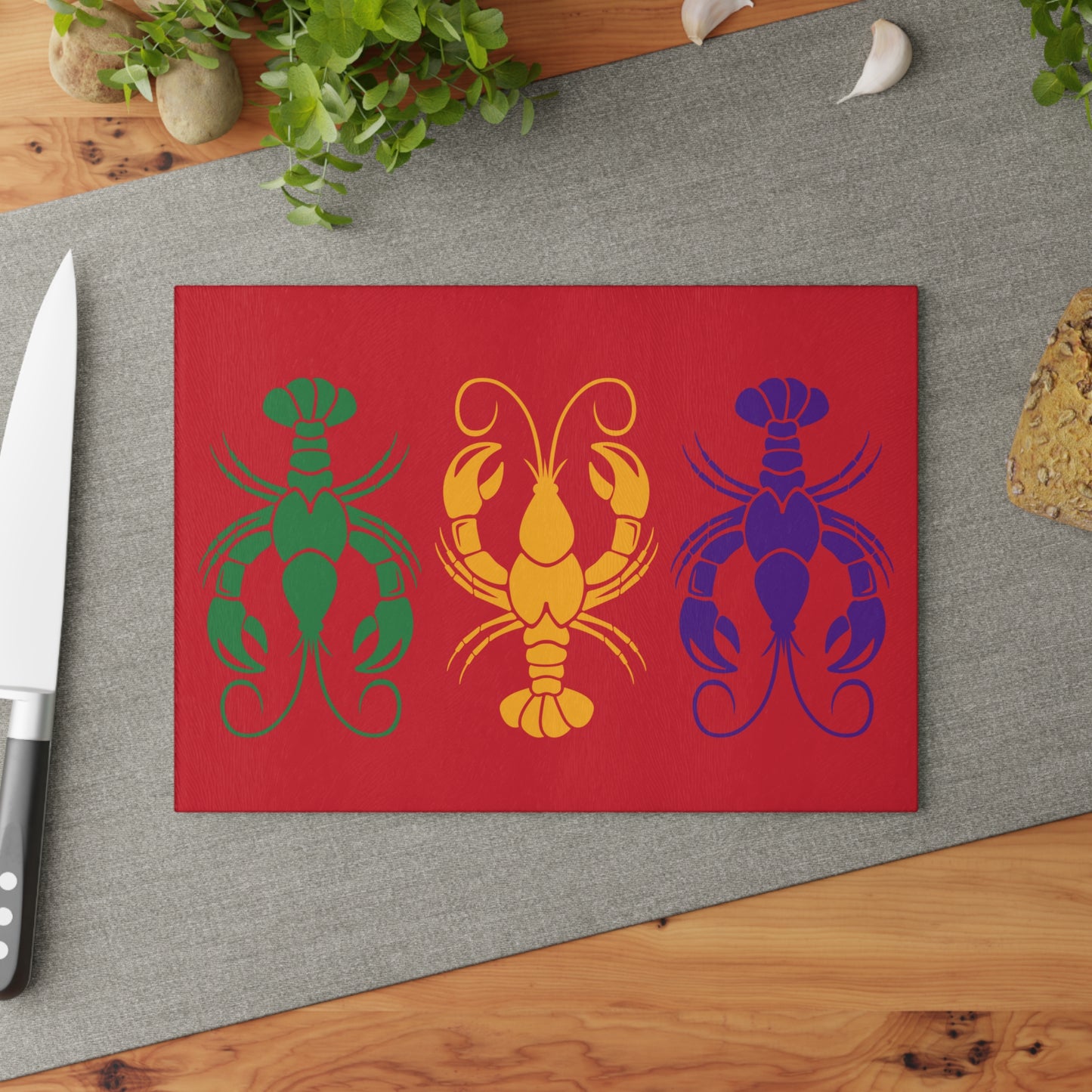 Crawfish - Glass Cutting Board