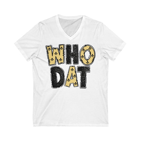 Fleur de Who Dat - Unisex Jersey Short Sleeve V-Neck Tee