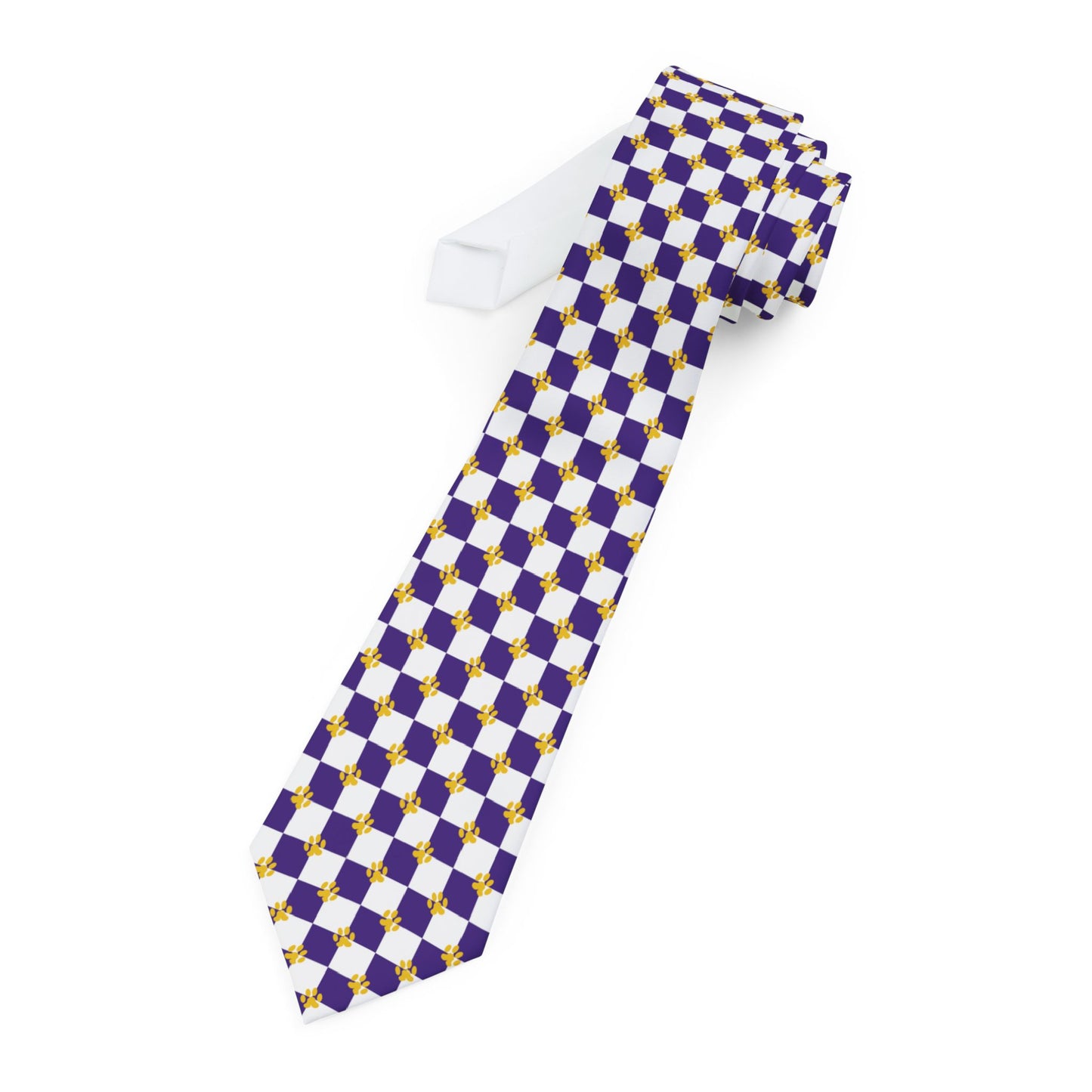 Geaux Tiger Checkerboard Necktie