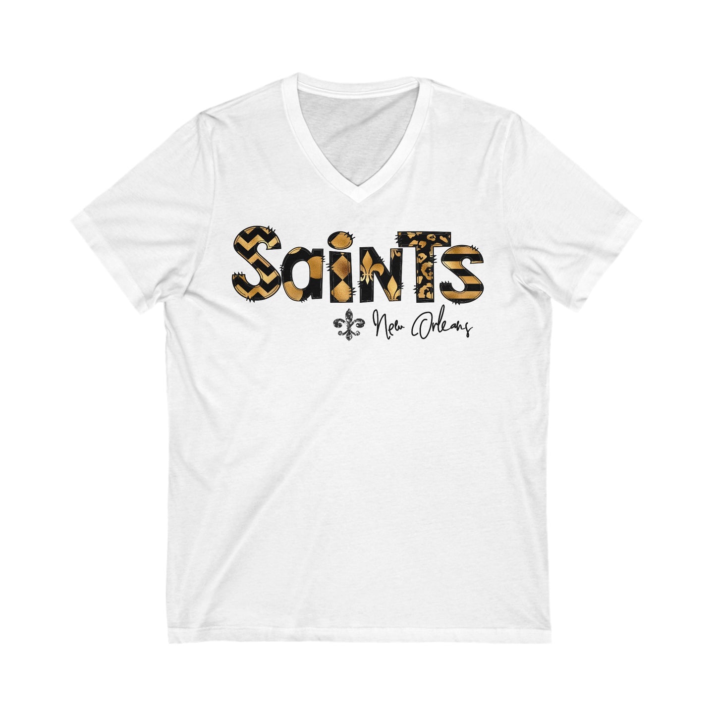 Wild About the Saints - Unisex Jersey Short Sleeve V-Neck Tee