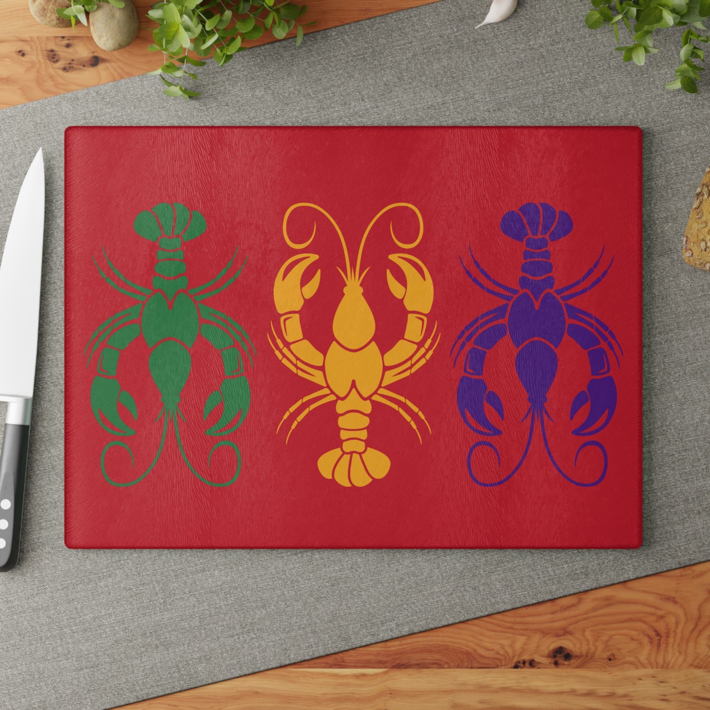 Crawfish - Glass Cutting Board