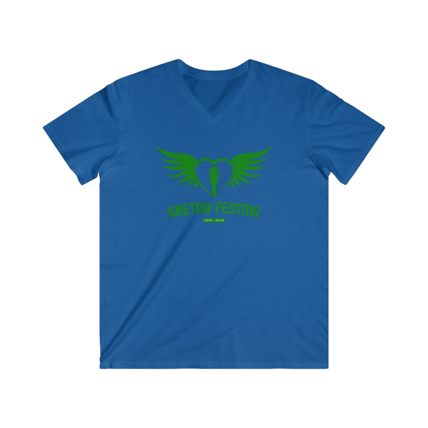 Gretna Fest Wings Men's Fitted V-Neck Short Sleeve Tee