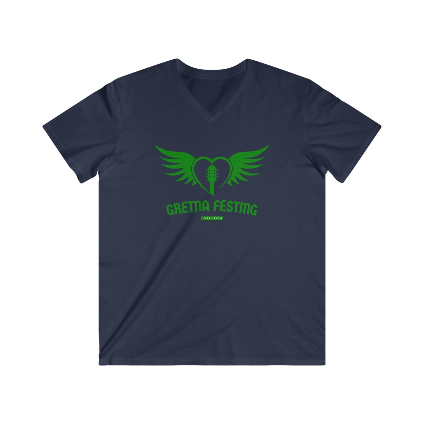 Gretna Fest Wings Men's Fitted V-Neck Short Sleeve Tee