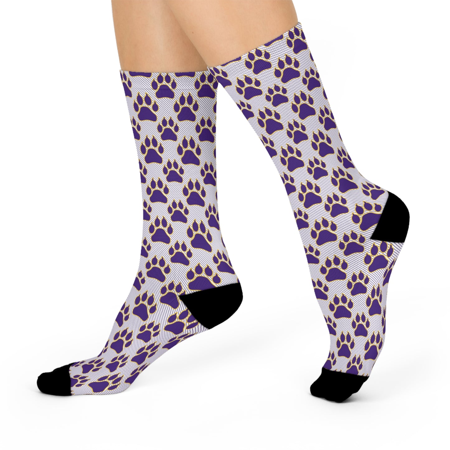 Game Day Tiger Paw Cushioned Crew Socks