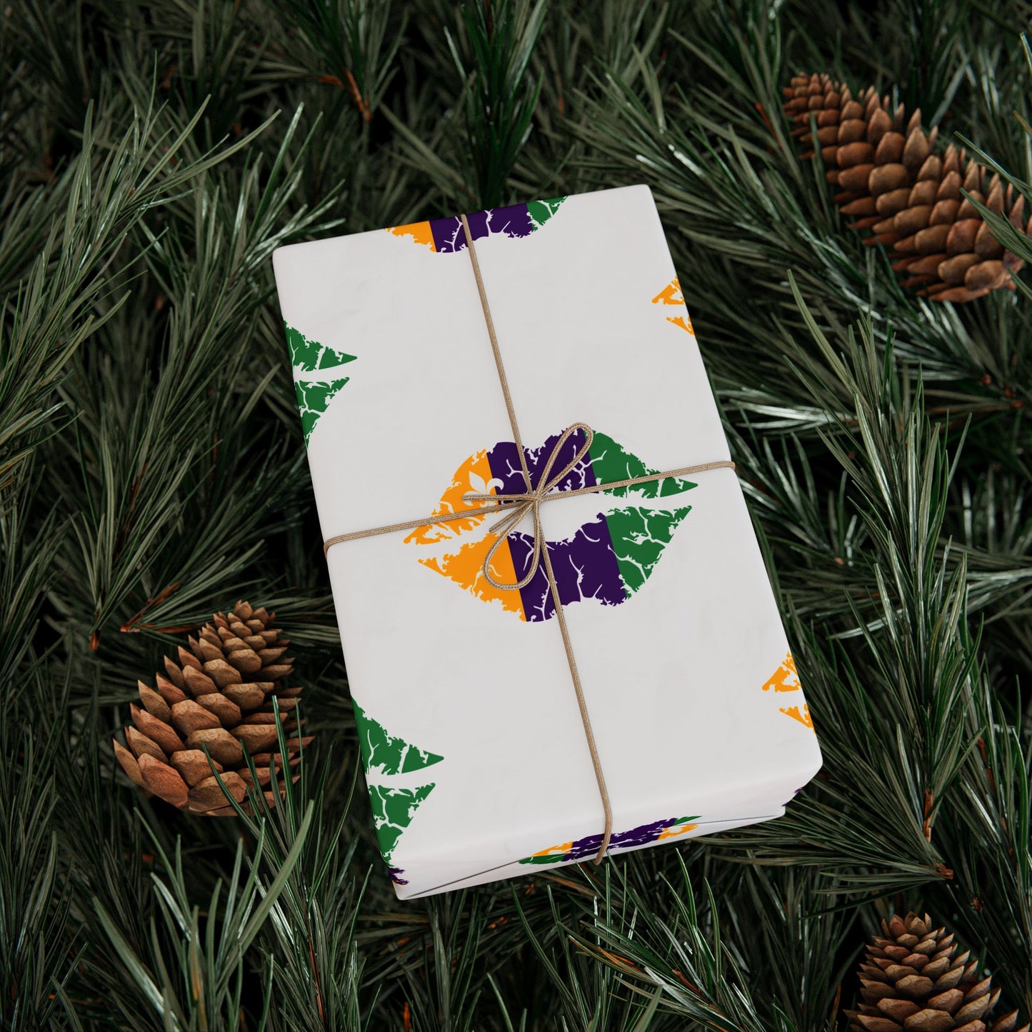 Mardi Gras Kisses Wrapping Paper