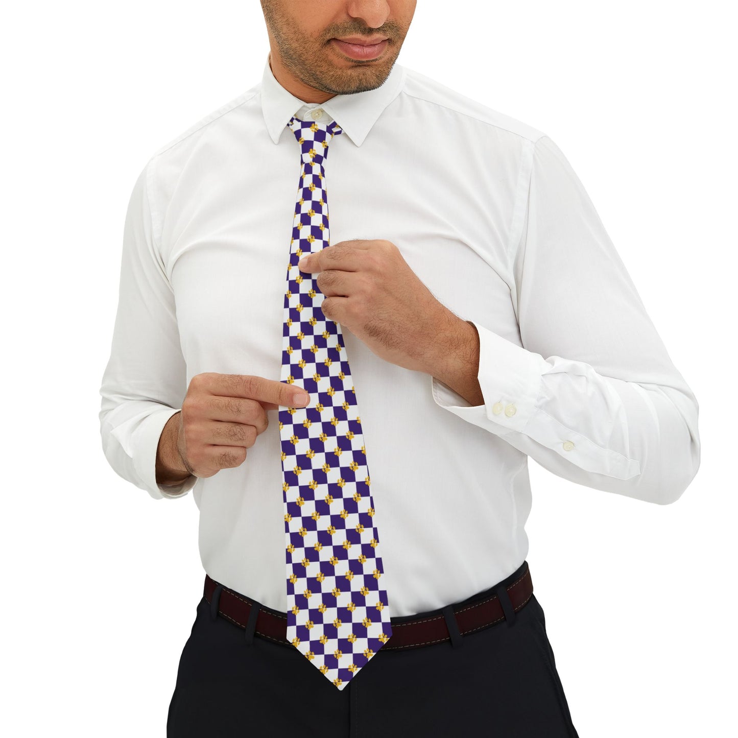 Geaux Tiger Checkerboard Necktie