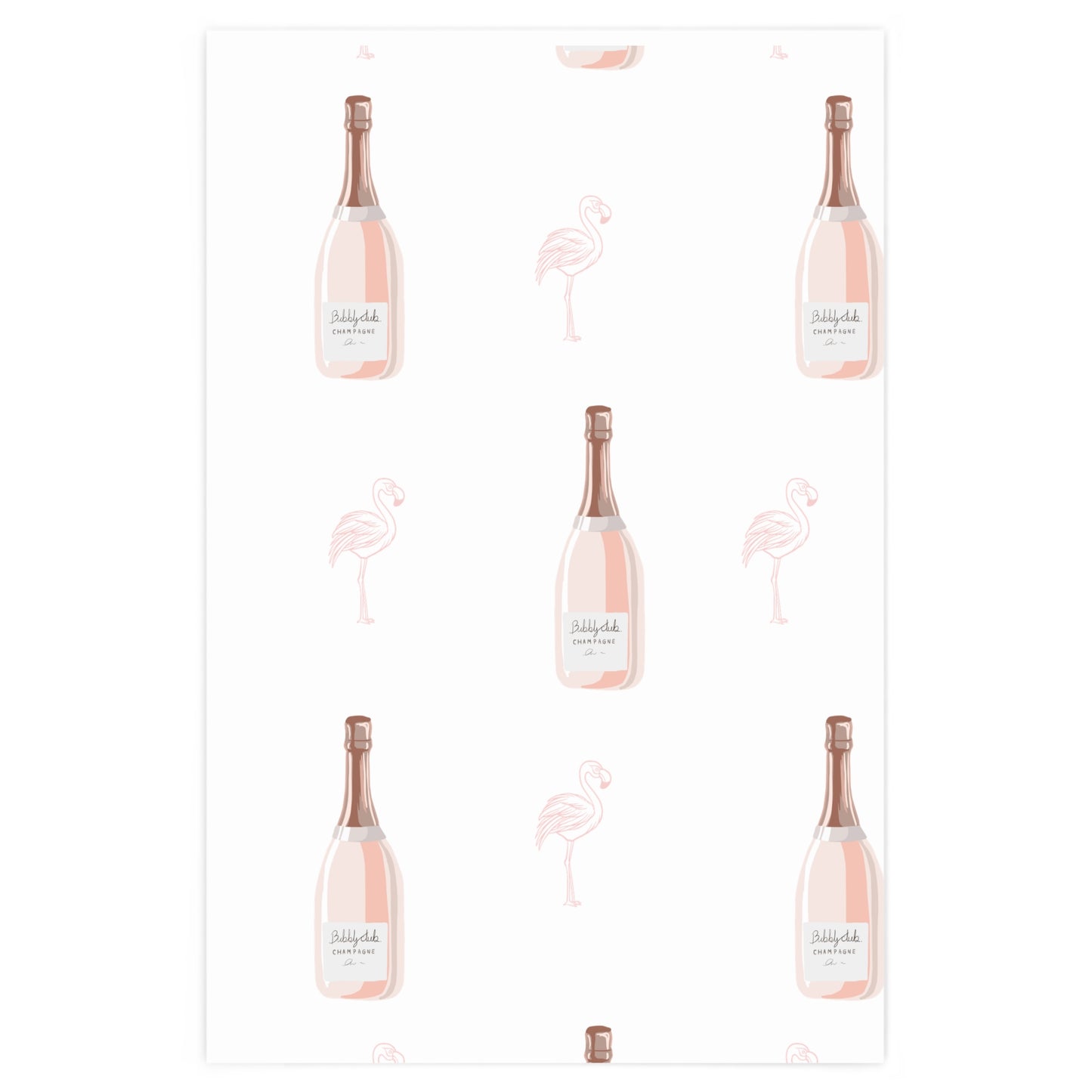 Rose Flamingos Fantasy Wrapping Paper