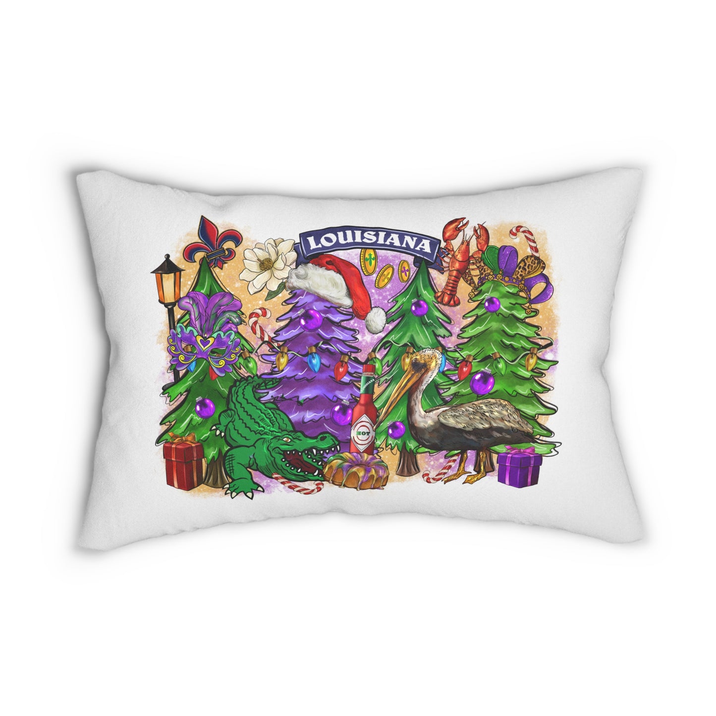 Louisiana Christmas Favorite Things -  Lumbar Pillow