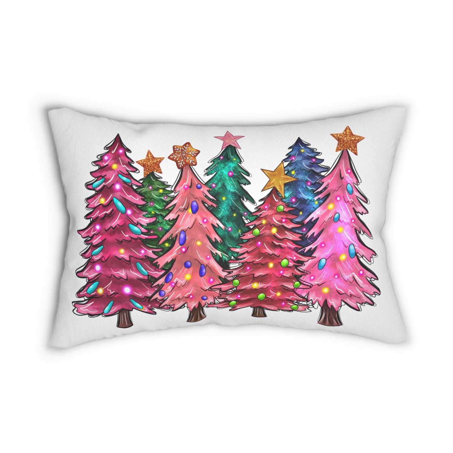 Pink Christmas - Lumbar Pillow