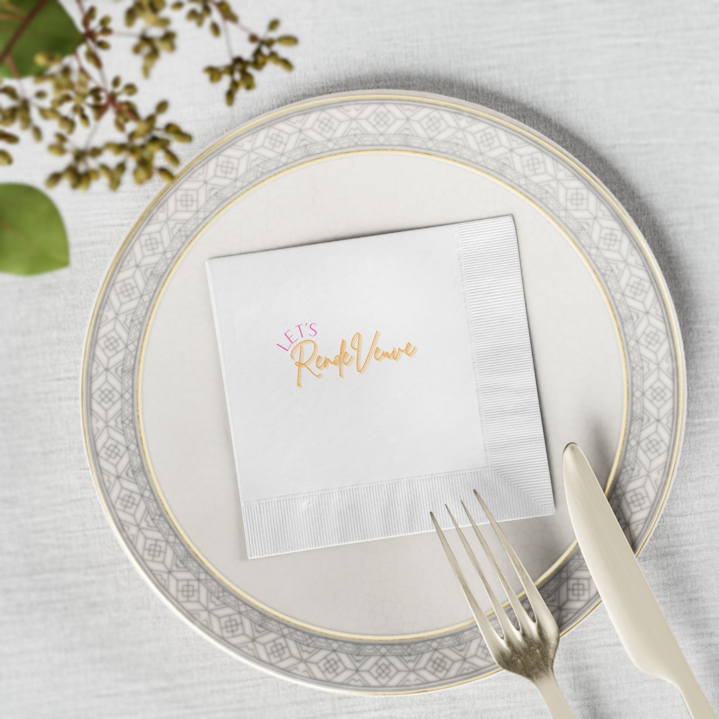 White Coined Napkins